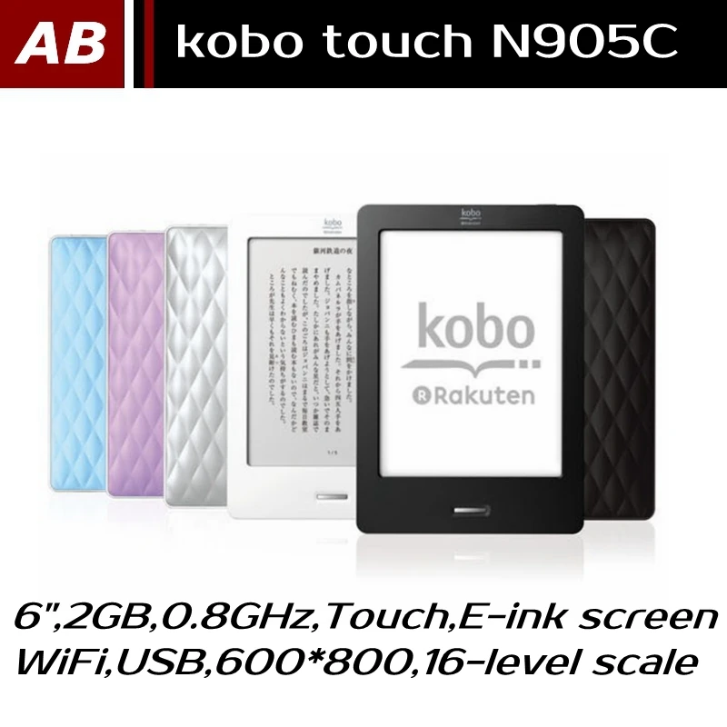 Original Kobo Touch N905C 2GB 0.8MHz WiFi Eink Ebook Reader,6 inch Mini