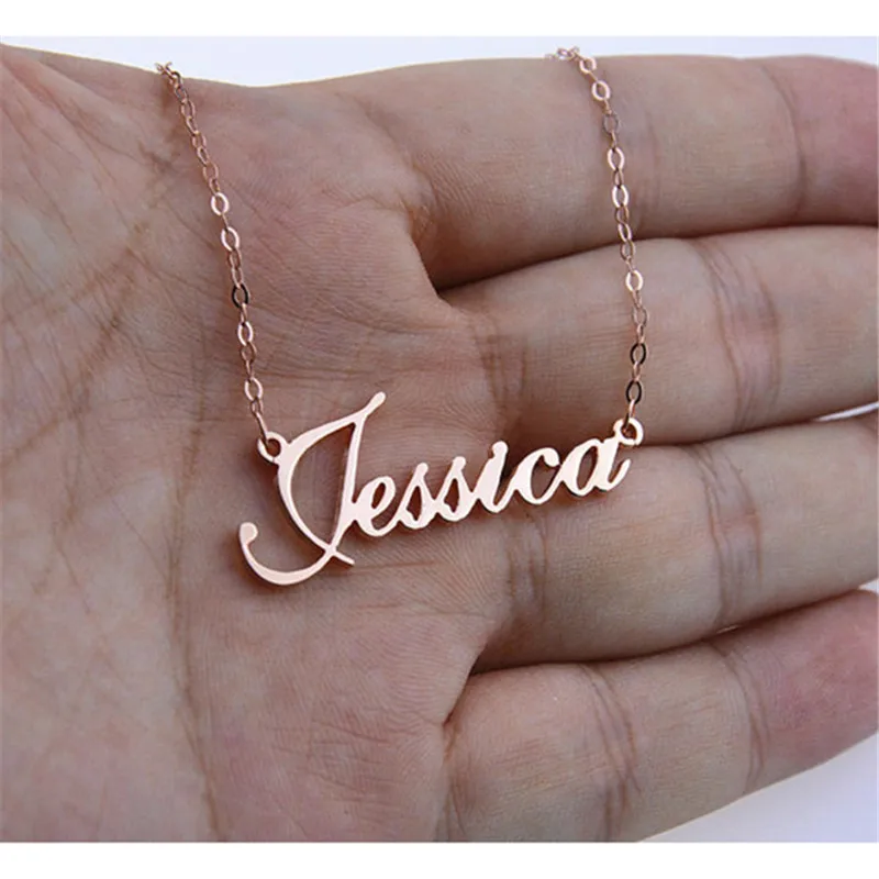 

Gold Chain Personalized Name Pendant Custom Necklace Customized Cursive Name Necklace Women Men Handmade Jewelry Birthday Gift