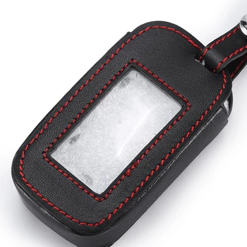 

Leather Key Cover For Starline E90 E91 E60 E61 E62 LCD Remote Control Only Two Way Car Alarm Keychain Case