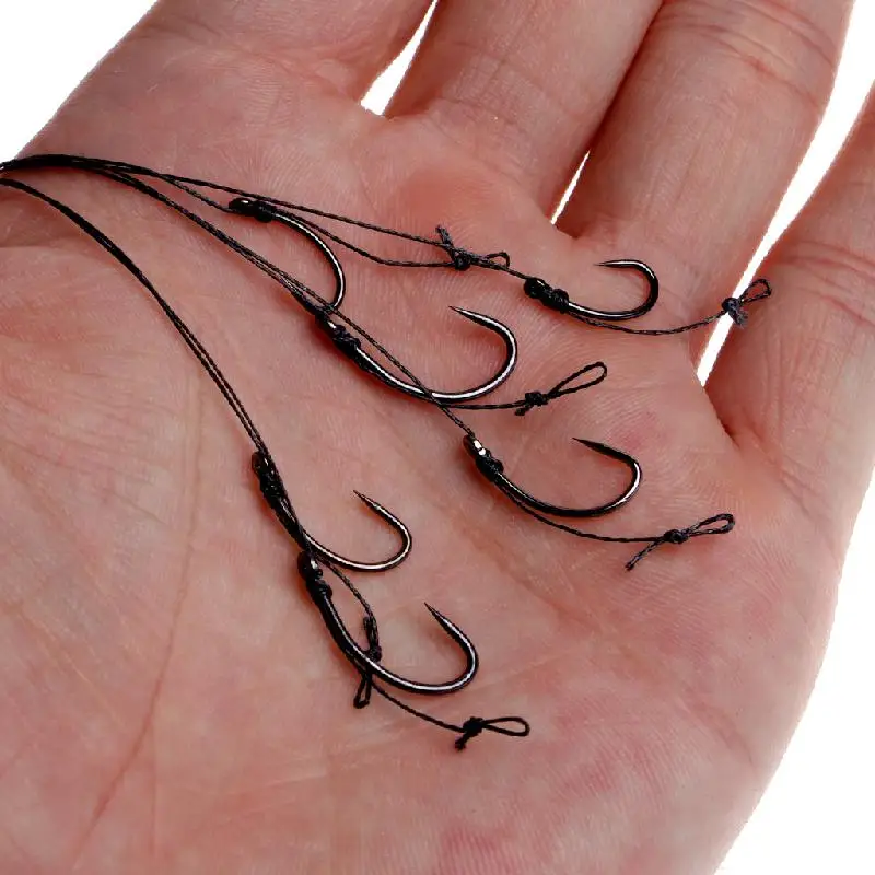 6Pcs Barbless Size 6 8 10 Carp Fishing Hook Tackle Hair Rigs Fishing Accessories Tackles