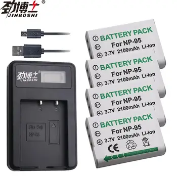 

4PCS NP-95 NP 95 Li-ion Battery+LCD USB Charger For FUJIFILM F30 X100S F31 3DW1 F30fd 3D W1 F31fd X100T X100 X-S1 NP95 Battery