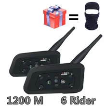 2 шт V6 мотоцикл гарнитуры Bluetooth Шлем Интерком для 6 гонщиков, BT беспроводное переговорное устройство переговорные MP3 гарнитура Bluetooth