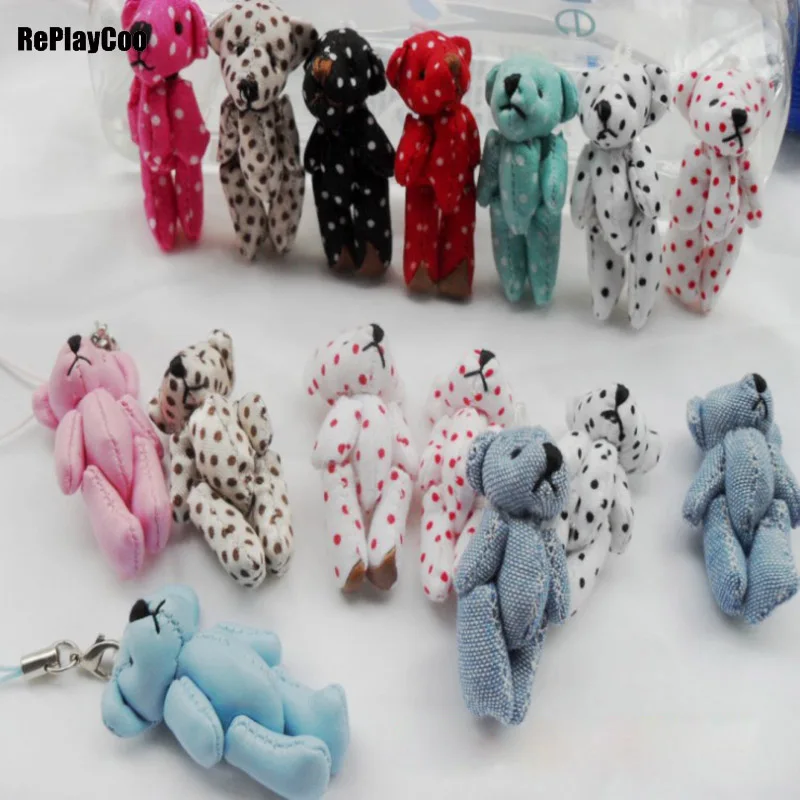 

5Pcs/Lot Kawaii Small Joint Teddy Bears Stuffed Plush 4.5CM Toy Teddy-Bear Mini Bear Ted Bears Plush Toys Wedding Gifts 127