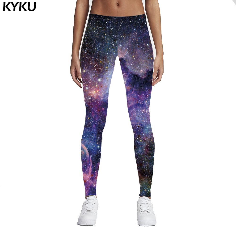 Kyku Brand New 3d Print Galaxy Leggings 