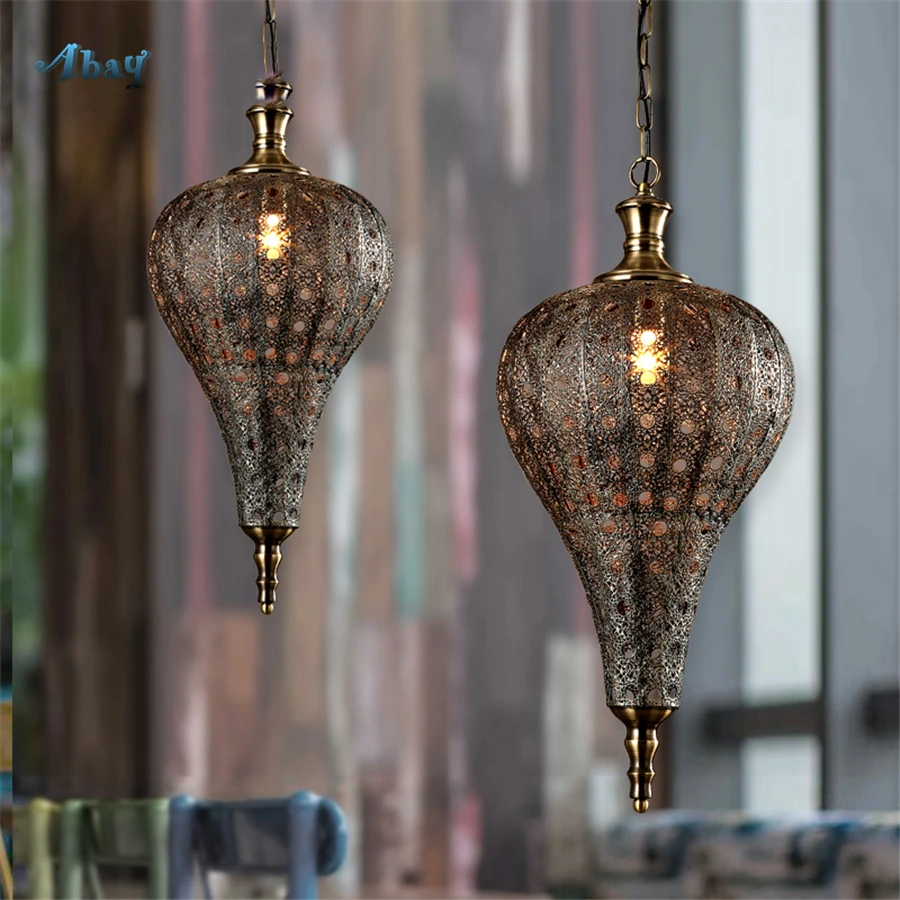 

American vintage Iron Art Lantern Pendant Lights for Living Room Dining Room Light fixtures Industrial Decoration Hanging Lamp