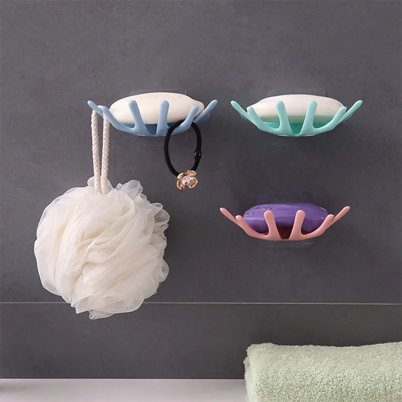 

1 Pc Punch-free Soap Box Bathroom Drain Soap Holder Bathroom Wall Hanging Rack