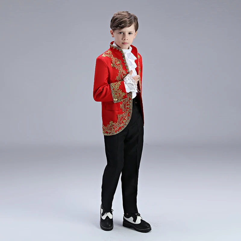 Roupa das Crianças de Alta Terno das Crianças Qualidade Tribunal Europeu Vestido Príncipe Encantador Drama Traje Rpg Estúdio Foto 7 Cheap Conjuntos de roupas