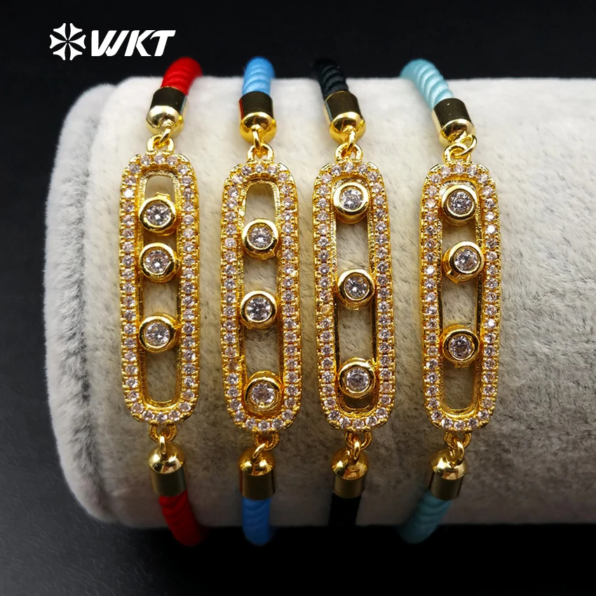 

MB058 WKT ZC Micro Pave Bracelet Rectangle barecelt Simple Fashion Bracelet Adjustable Bracelet