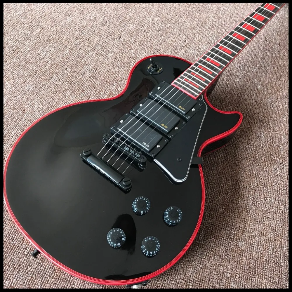 

Vicers New hottest black Chinese OEM with 3 pickups Electric Guitar ,red binding and logo , real photos high quality guitarra
