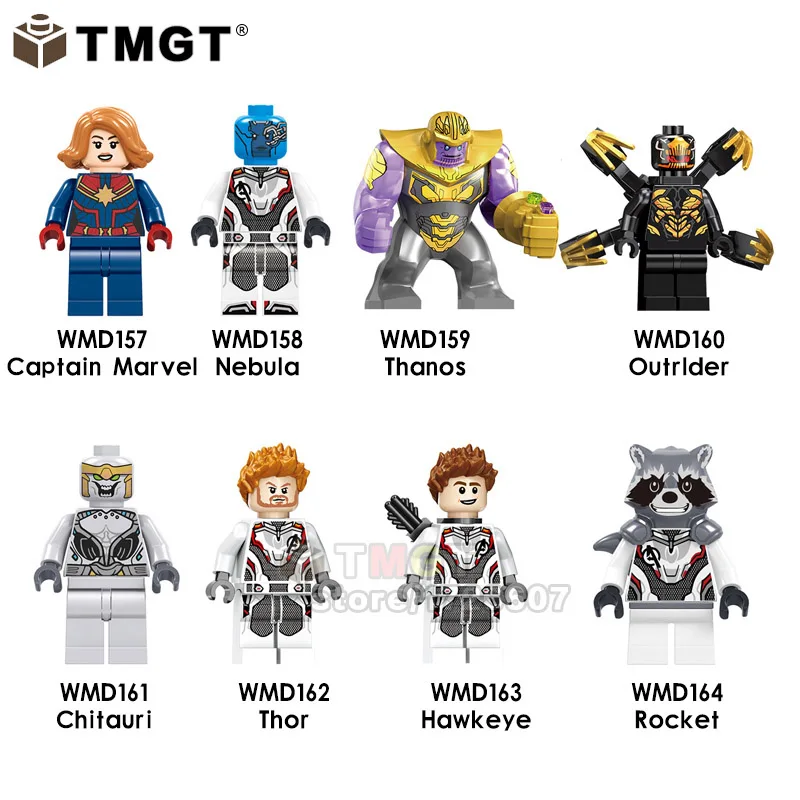 

Single legoings figure Marvel endgame super hero Captain marvel Thanos Chitauri Thro Building Block toys children education gift