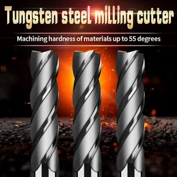 

Augusttools Mill Cutter HRC50 4 Flute Alloy Carbide Milling Tools Tungsten Steel Milling Cutter End Mill Metal Cutter 10mm 12mm