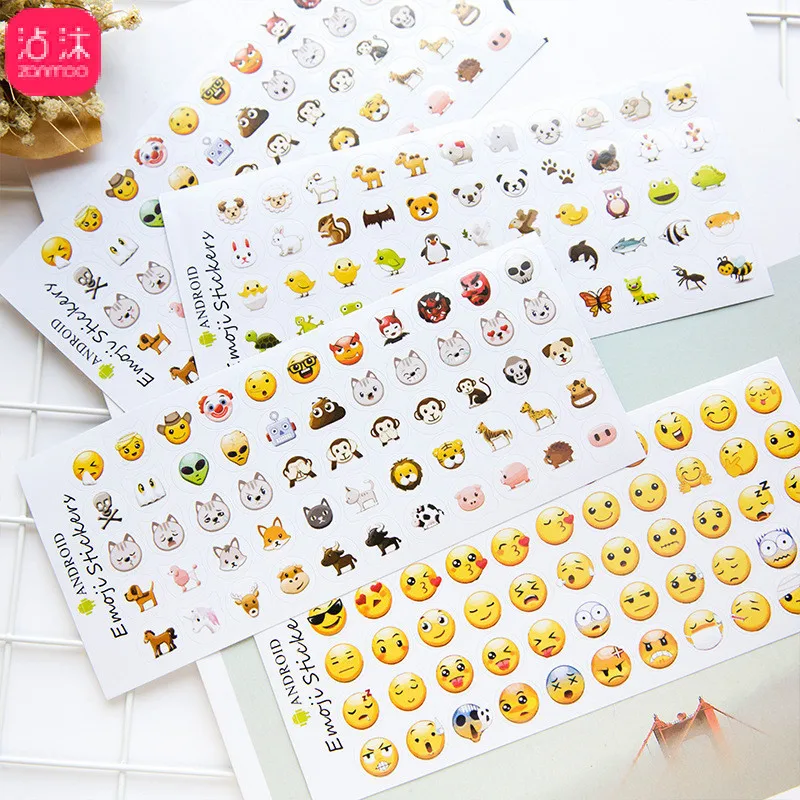 

12 pcs/lot Cute Emoji Mini Paper Scrapbooking Sticker Bullet Journal Kawaii Hand Made Decorative Diary Stationery Stickers