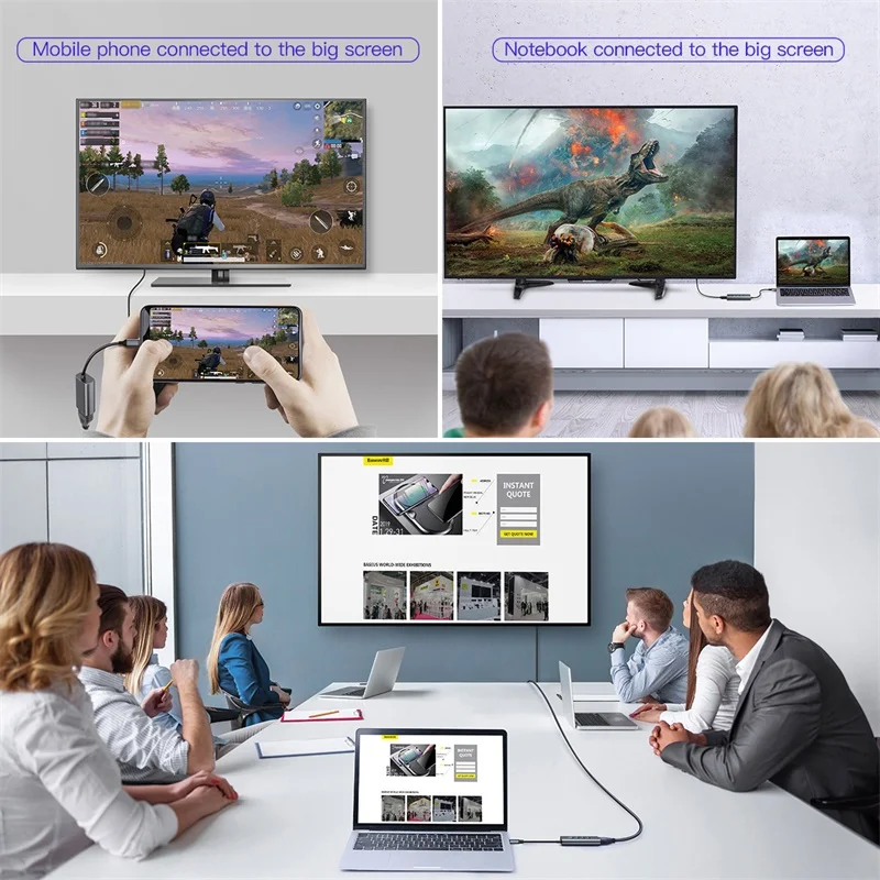 Дешево Baseus USB C концентратор до 3,0 HDMI концентратор USB Type C для MacBook Pro мульти usb хаб для huawei P30 Pro Компьютерные аксессуары USB разветвитель