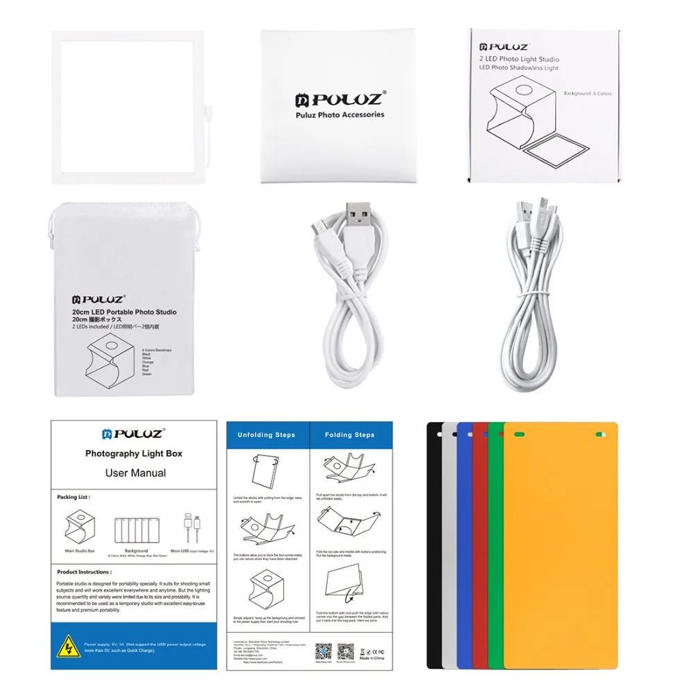 USB светодиодный складной портативный фото-видео-бокс, освещение для студийной съемки, тент-бокс, набор диффузных студийных софтбоксов 20 см, лайтбокс
