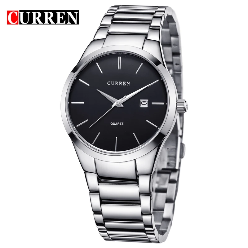 2017 New Curren quartz Tag men clock casual full steel luxury male wrist watch Men Business Relojes hombre military wristwatches