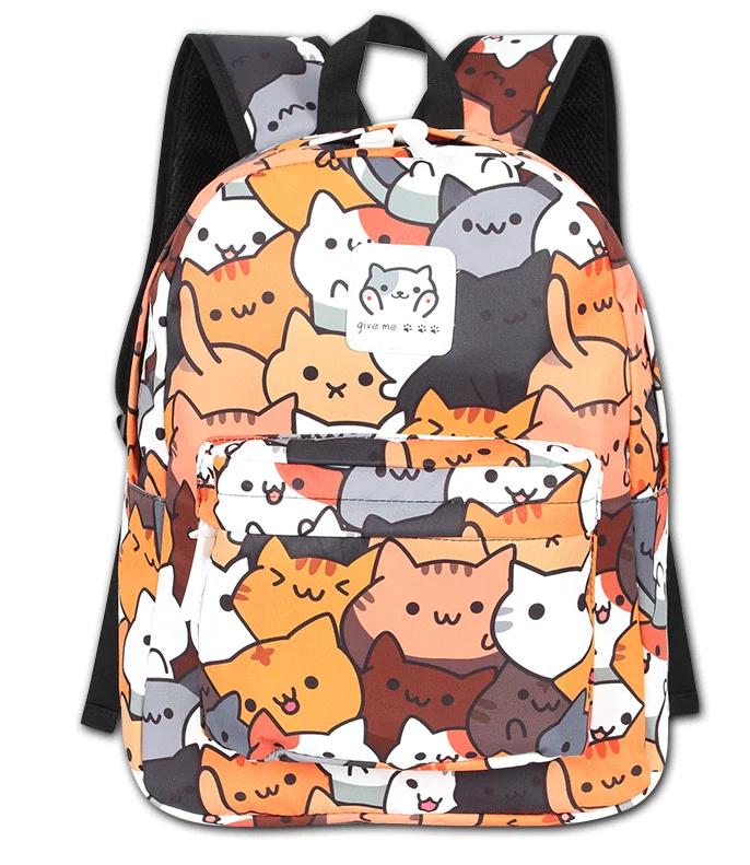 

Anime Neko Atsume Women Backpack For Teenager Girls Boys Travel Rucksack Printing Softback Mochila School Space Backpack