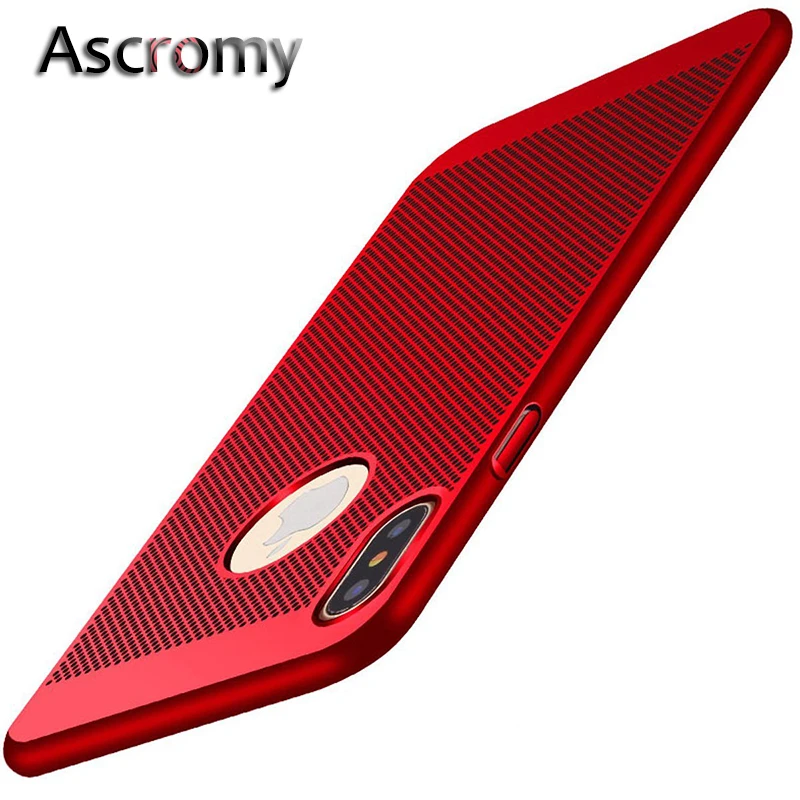 Ascromy For iPhone X Case Breathing Hard PC Heat Dissipation Cover for iPhone 8 Plus 7 6 S 6S 5 5S SE 10 7plus Coque Accessories (1)