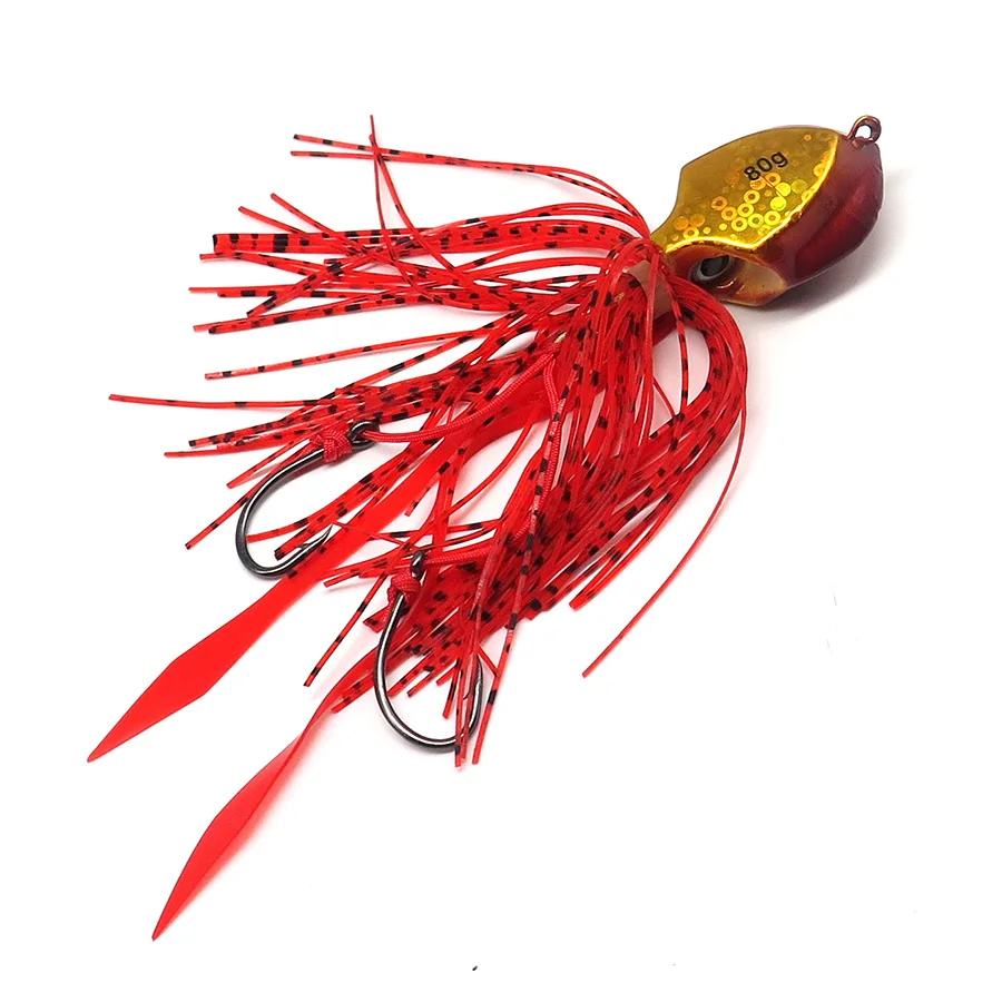 2 piece salty fishing lure weight 80g jig head spinning bait metal lure