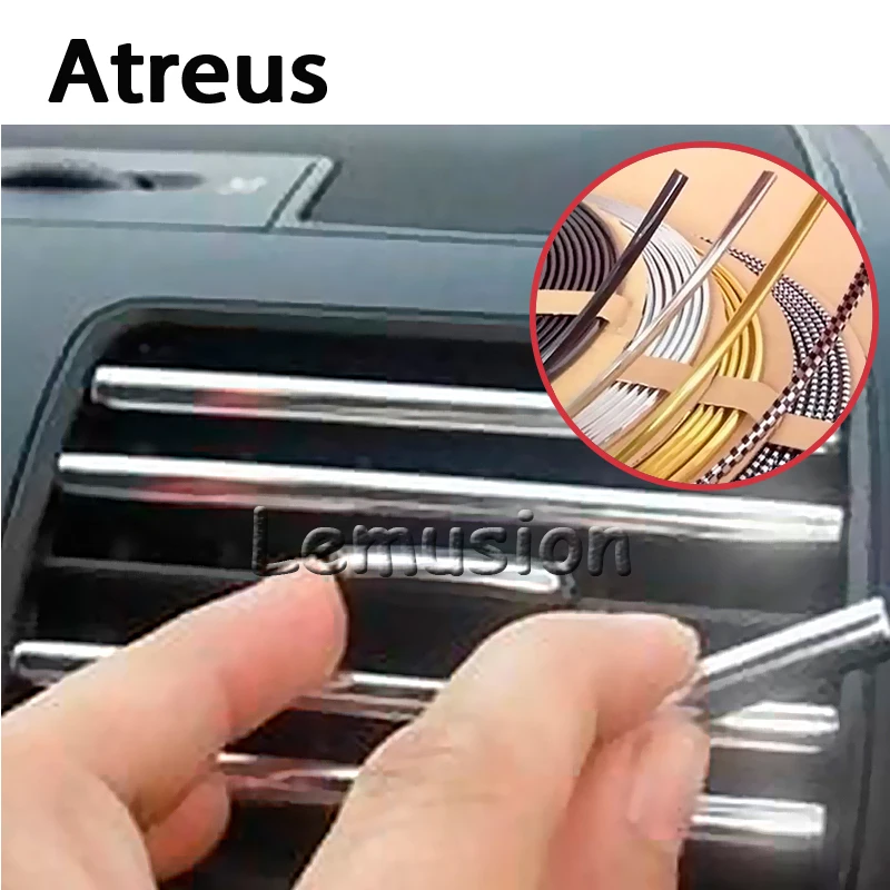 

Atreus Car Sticker 3M DIY Interior Moulding Chrome Strip for Ford Focus 2 3 Fiesta Toyota Corolla Avensis Mazda 3 6 cx-5 Lada
