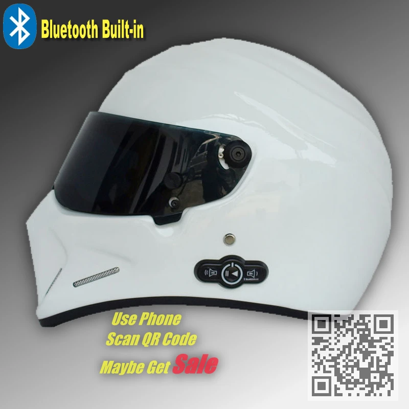 TopGear stig-белый шлем с Bluetooth встроенный/шлем Capacete Casco De с черный с козырьком С телефонным звонком Интерком мотор