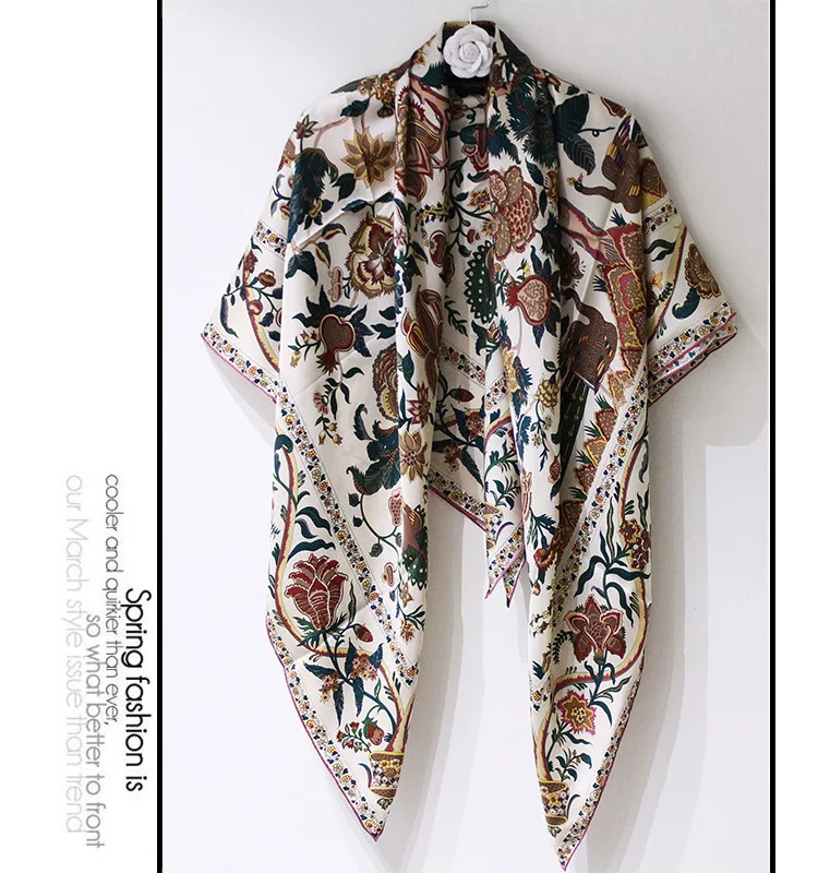 

New Elegant Tree Life Print Surprise Silk Scarf High Grade Square Scarves Neck Wear Accessory Clothing Scarfs Drop Shipping FJ81