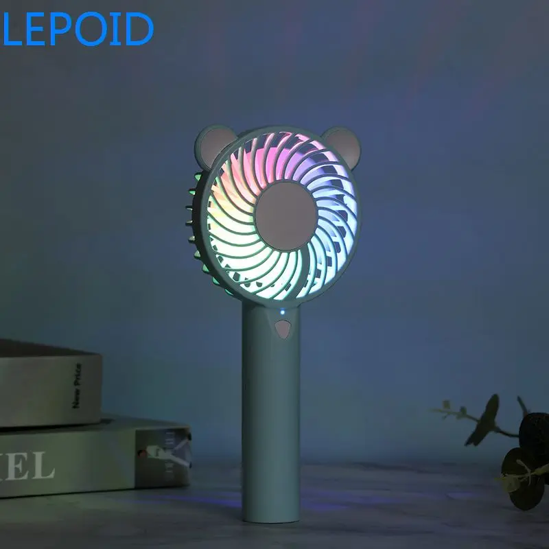 

LEPOID Mini Fan Rechargeable USB Fan Portable Handheld Fan 3-Speed Adjustable Fan with LED Light
