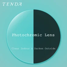 TendaGlasses 1.56 1.61 1.67 Single Vision Plastic Resin Photochromic Lens Transition Prescription Lenses For Myopia Reading