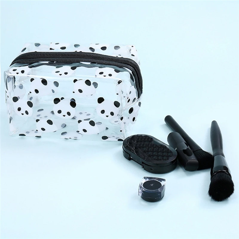 

New Makeup Cosmetic Toiletry Zipper Bag Creative Panda PVC Makeup Bag Waterproof Cute Clear Transparent Travel Pouch 2019
