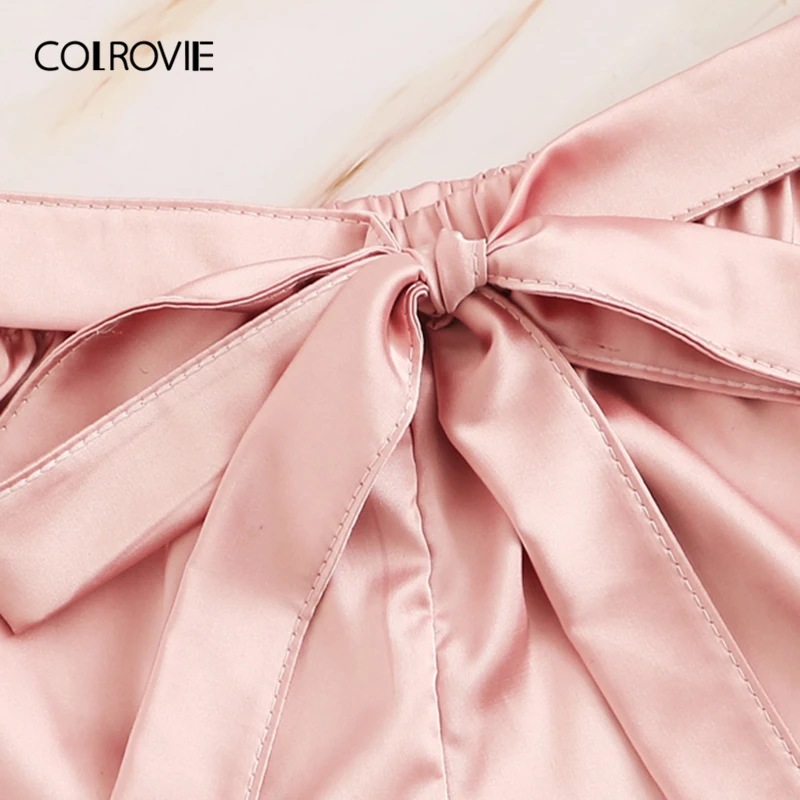 COLROVIE, цветочный кружевной комплект нижнего белья с открытыми плечами, сатиновые шорты, 3 пары в упаковке, сексуальный пижамный комплект для женщин,, летняя одежда для сна, женская ночная рубашка