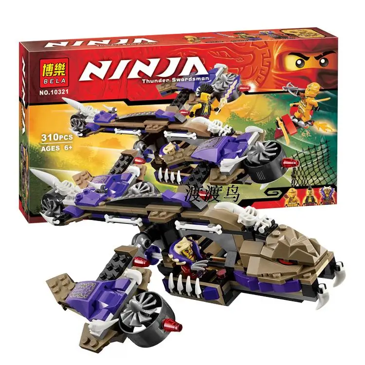 

Lepin 310pcs 10321 Anaconda Predators Helicopter Weapon Ninjagoe Thunder Swordsman Building Blocks Bricks Toys Compatible Legoe