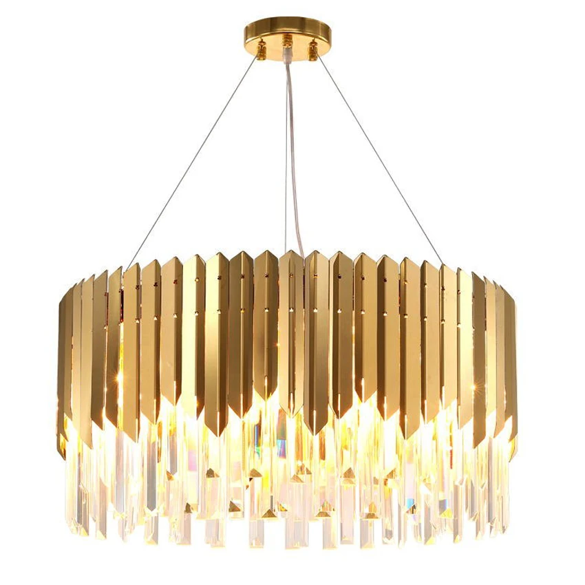 

Luxury Crystal Chandelier Lighting Fixture for Living Dining Room Lounge Modern Style Gold Round AC 110-240V Led light luminaire