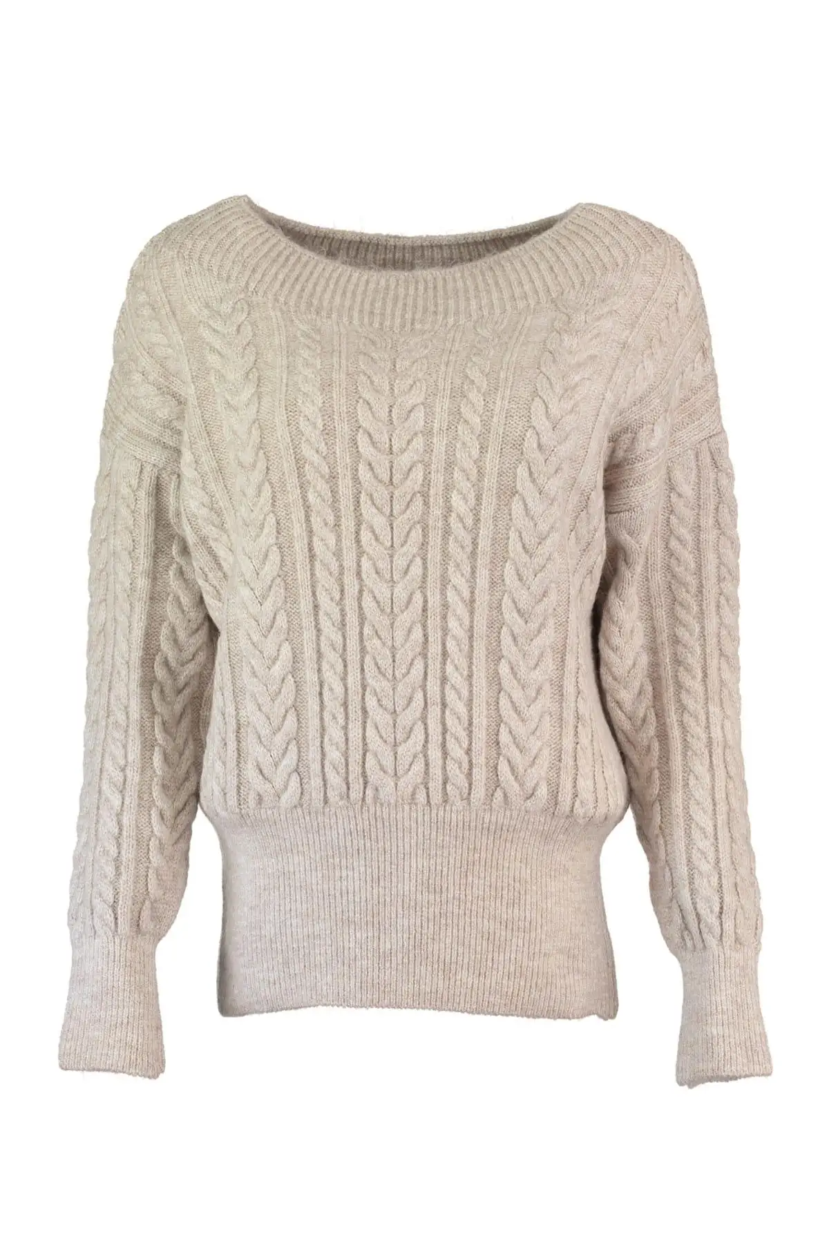 

Trendyol WOMEN-Beige Ribana Detaylı Knitwear Sweater TWOAW20NV0031