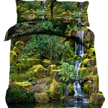 

3/4 Pieces on The Bed Duvet Cover Set 3D Printed for Bed Volcano Idyllic View of Mayon Volcano Mountain in Tropical Landscape