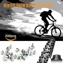 200 шт. 6,5 мм/0,2" Шипы для крепления шин для Fat bike Mount шины зимние шипы алюминиевые шипы для шин острые карбидные наконечники вольфрам