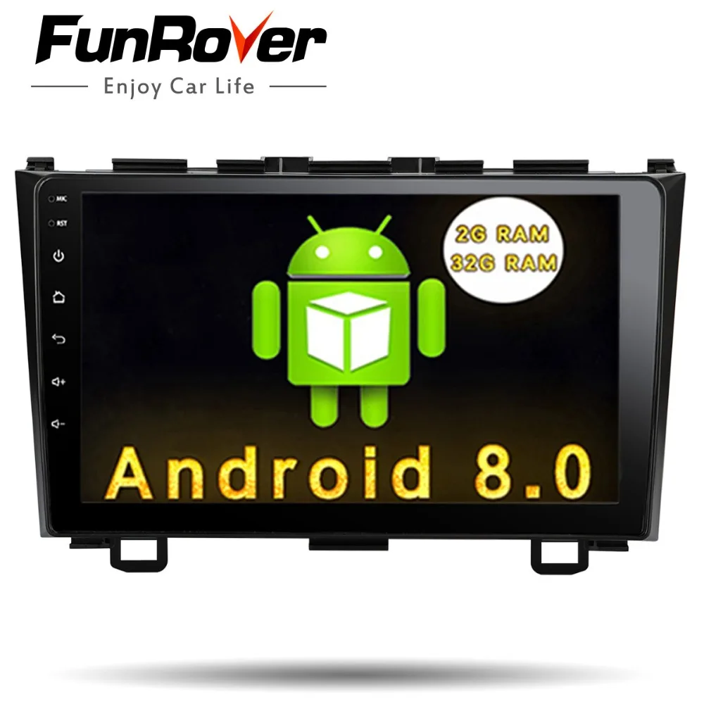 Sale Funrover 2 din Android 8.0 Car DVD GPS for Honda crv CRV CR-V 2006 2007 2008 2009 2010 2011 wifi Video radio navigation usb rds 0