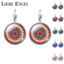 LIEBE ENGEL 2017 joyería de mujer Mandala pendientes Henna Stud pendiente OM símbolo budismo Zen Vintage joyería compras en línea India