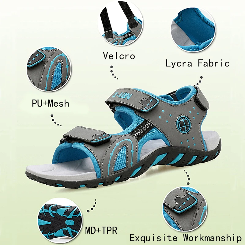 Детская летняя повседневная обувь для отдыха; коллекция года; легкие спортивные пляжные сандалии для плавания и пеших прогулок; открытая детская обувь