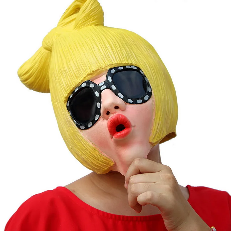 

New Halloween Costume Latex Mask Ball Party Funny Lady Cosplay Props Accessary Gift Adult Free Shipping