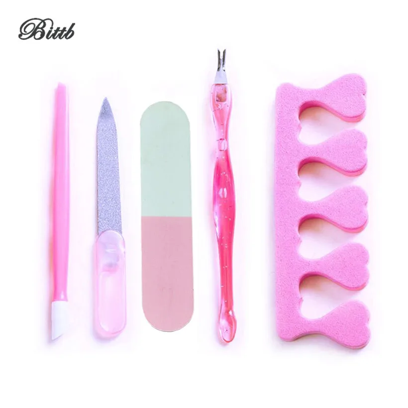 Bittb пилочки для ногтей набор инструментов толкатель для кутикулы Триммер для ногтей шлифовальный пилка для ногтей Полировка буфера для удаления омертвевшей кожи Гладкий EVA разделитель пальцев