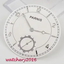 38,9 мм Parnis серебряные руки белый циферблат fit 6498 ST move мужские часы t циферблат+ руки