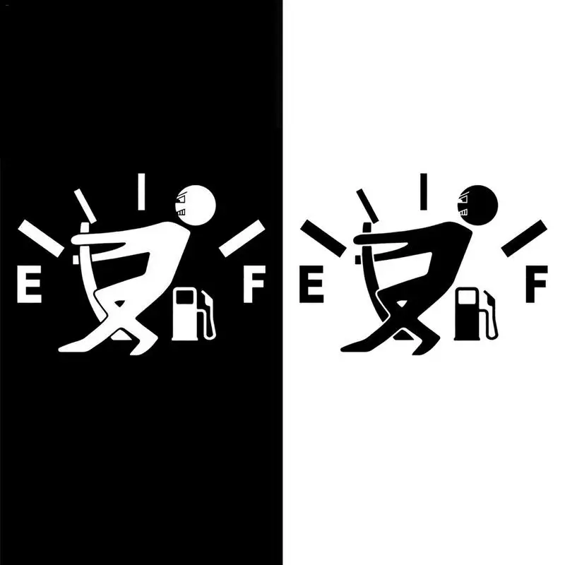 Out of Gas Funny Car Sticker Decal 12.7cm x 9.2cm High Gas Consumption