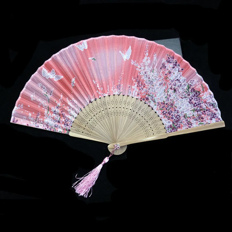 

Free Shipping 1pc Cherry Blossoms Fan Sakura Folded Pocket Fan Wedding Party Favor Gift Handcraft Oriental Cherry Dance Fold Fan