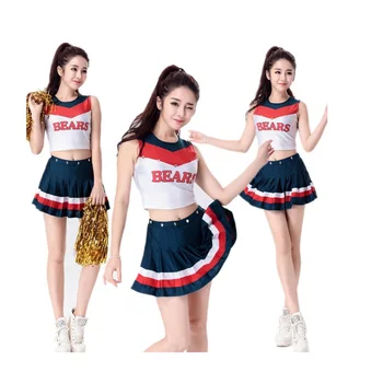 

NEW women lady girls High School Girl Cheerleader Costume Cheer Uniform Cheerleading Dress tops skirts sets party dancewear