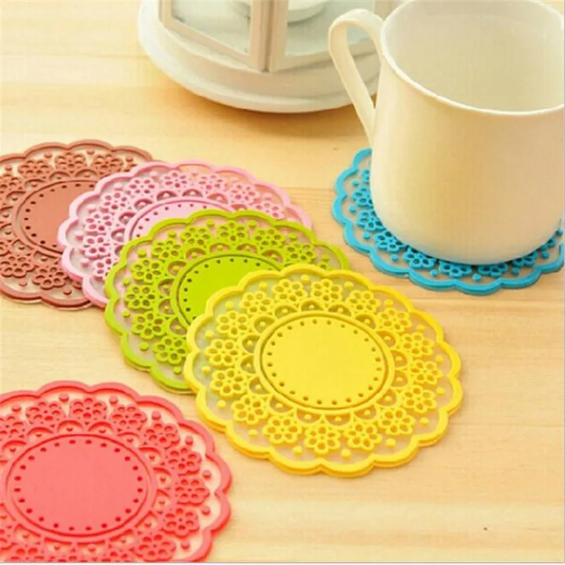 1pcs Colorful Round Non Slip Heat Resistant Mat Coaster Cushion