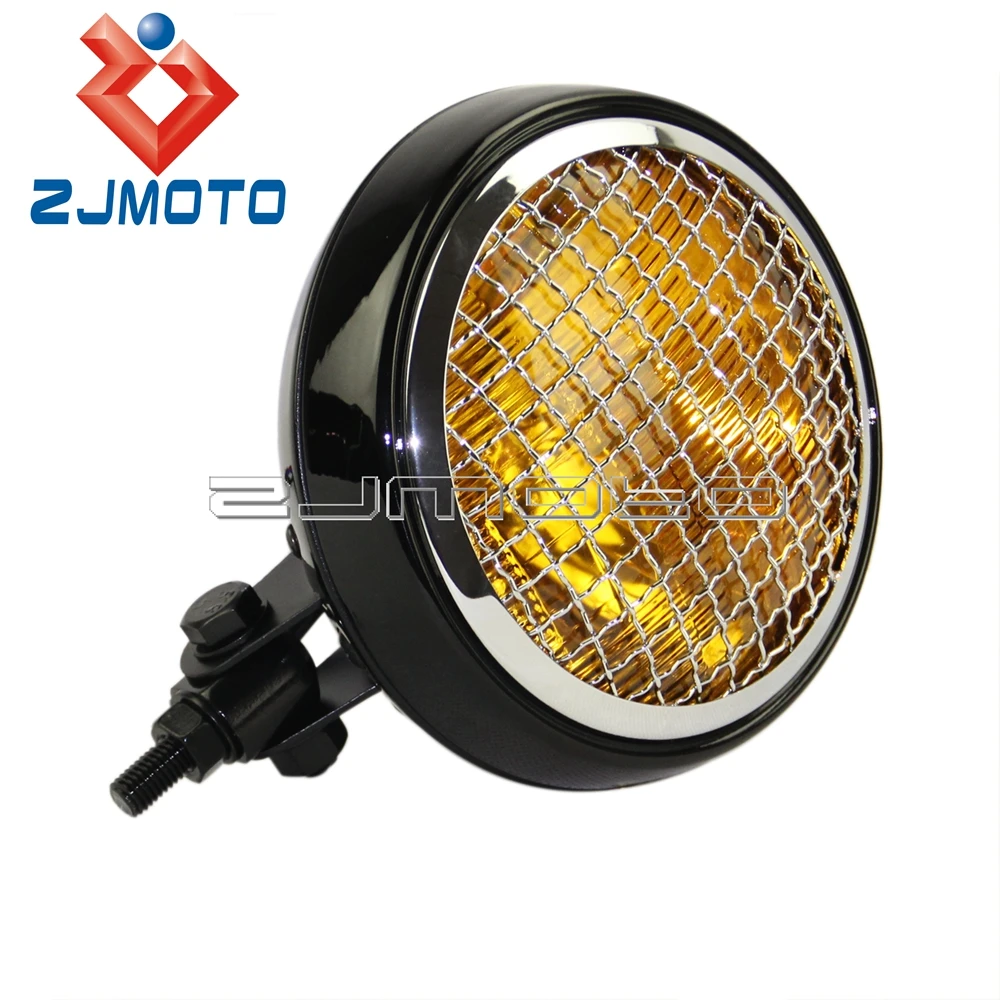 New 5 3/4 inch Vintage Style Grille Headlight Mesh Grill Motorcycle
