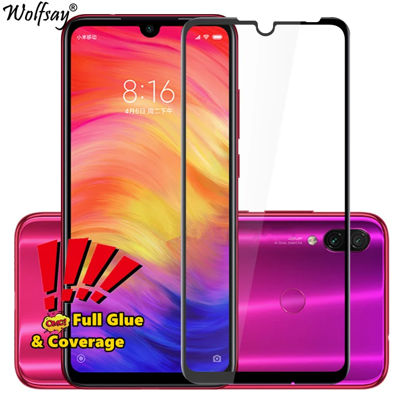 9H защита экрана Xiaomi Redmi 7 стекло закаленное Полное покрытие Защитное для защитная