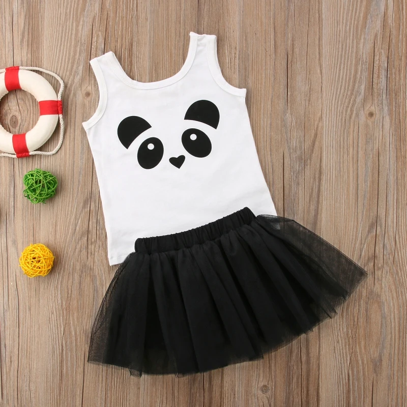 New Panda Baby Girl Princess Dress Baby Sundress Lace Party Dress