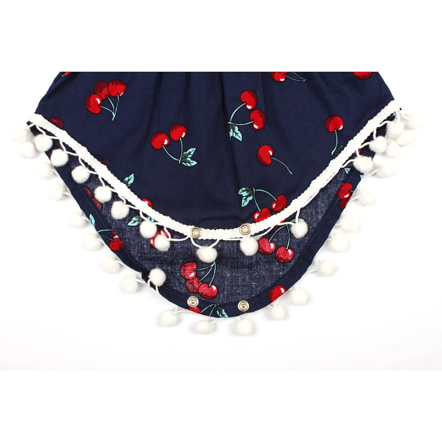 2018 Summer Children Clothing Newborn Cherry Romper Clothes Set Baby Girl Ruffled Sleeve Bodysuit Jumpsuit + Headband 2pcs  (6)
