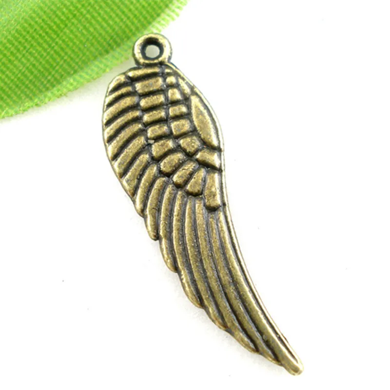 

20Pcs Bronze Tone Tercel Wing Charms Pendants Aile Breloque Jewelry Making 9x30mm