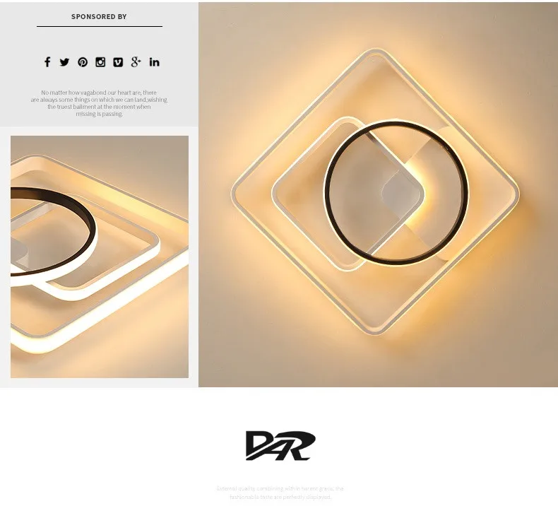 Ceiling Lamp Modern Led Acrylic Shade Living Room Lighting Fixture Bedroom Kitchen Surface Mounted Ceiling Light Aluminum Body lamparas de techo 3